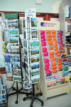 The Spar Shop in Lochcarron sells Ordnance Survey maps, local guides and walks' books and souvenir books .